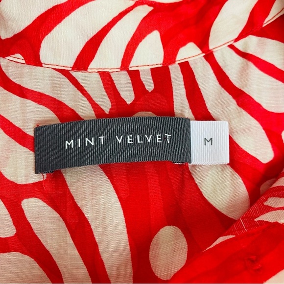 Mint Velvet Keira Abstract Button Up short Sleeve Shirt Size M - Picture 5 of 7